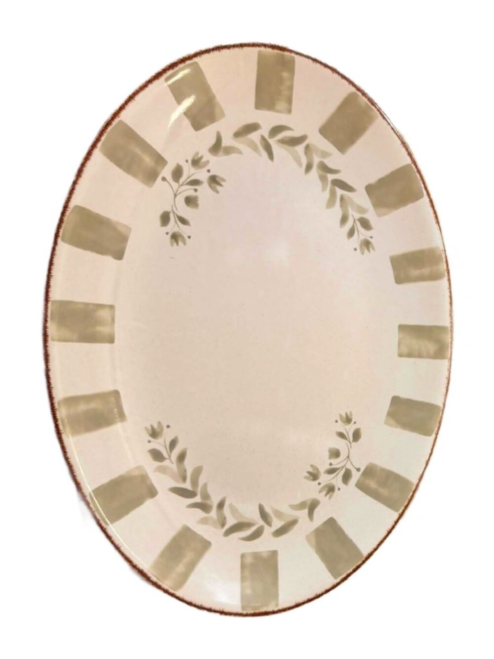 Better Homes & Gardens 18" Oval Melamine Serving Tray in Grey Floral NEW